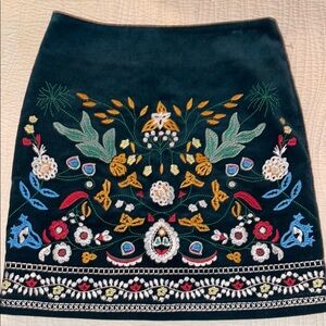 Simplee Apparel Green Embellished Mini Skirt Cocktail